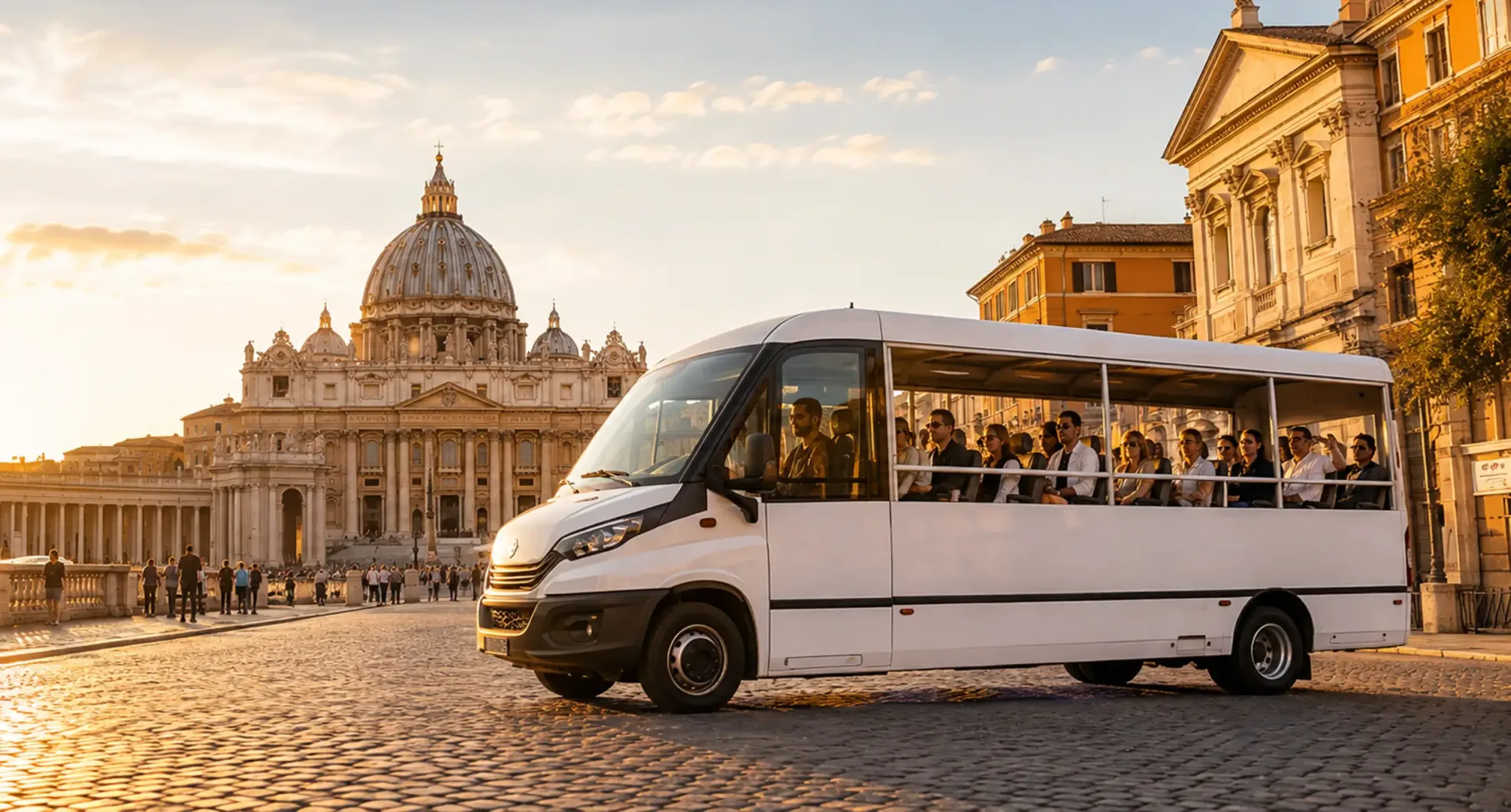 Rome: Open-Top Minibus Tour with St. Peter's Basilica Entry